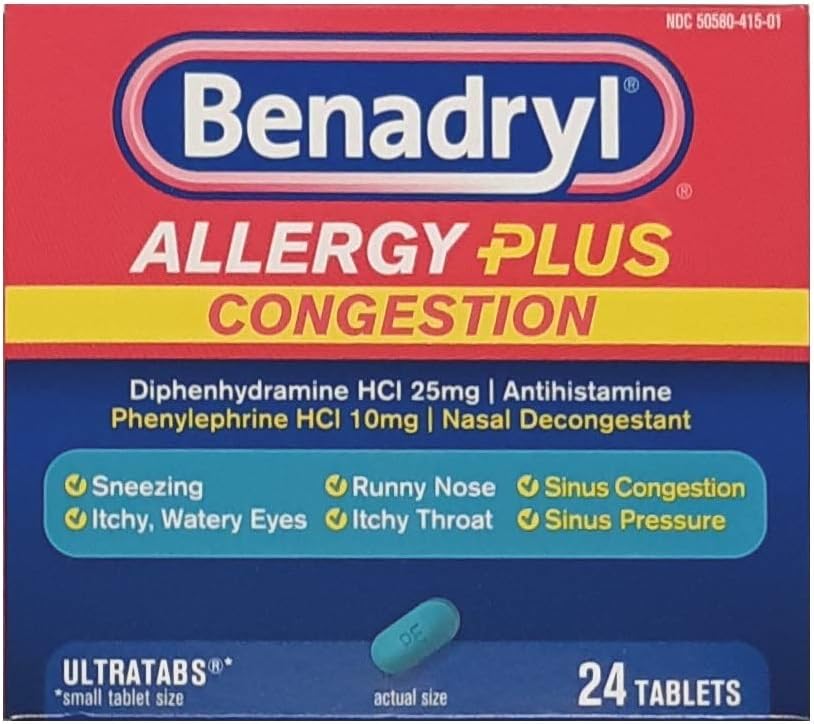 Allergy + Congestion, 24 Tablets Each (Pack of 4)