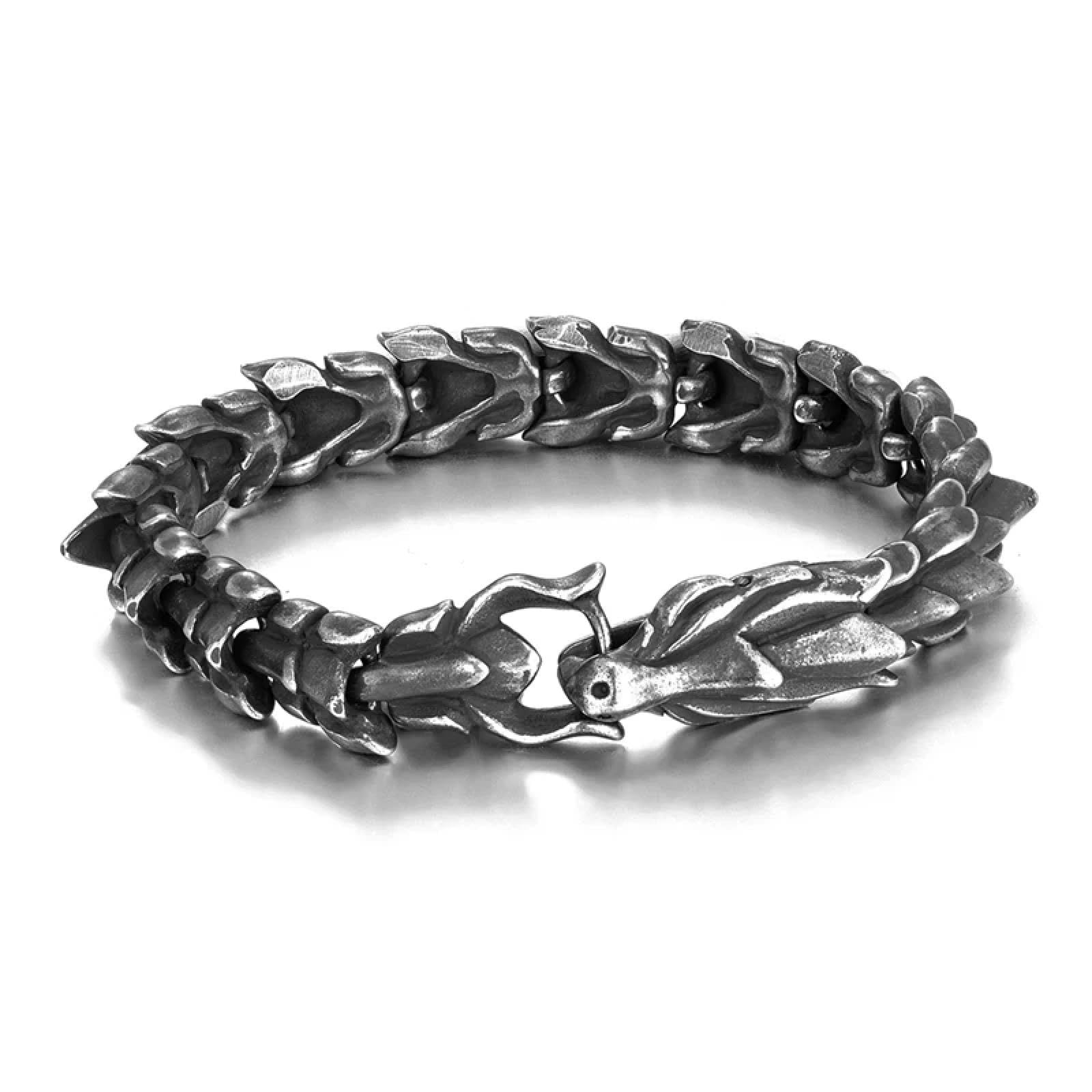 Bueno Pulseras, Pulseras, Joyas, Joyas De Cuero para Hombres Y Mujeres Pulsera De Cadena De Dragón para Hombre Pulsera Street Gothic Hip Hop Biker Pulsera De Cadena De Mano