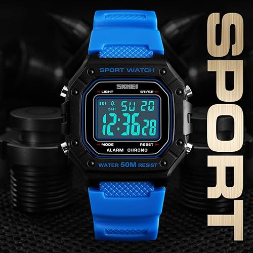 Miniatura 4 de Hombres deporte al aire libre reloj digital 5bar impermeable alarma luz trasera LED moda cronógrafo relojes
