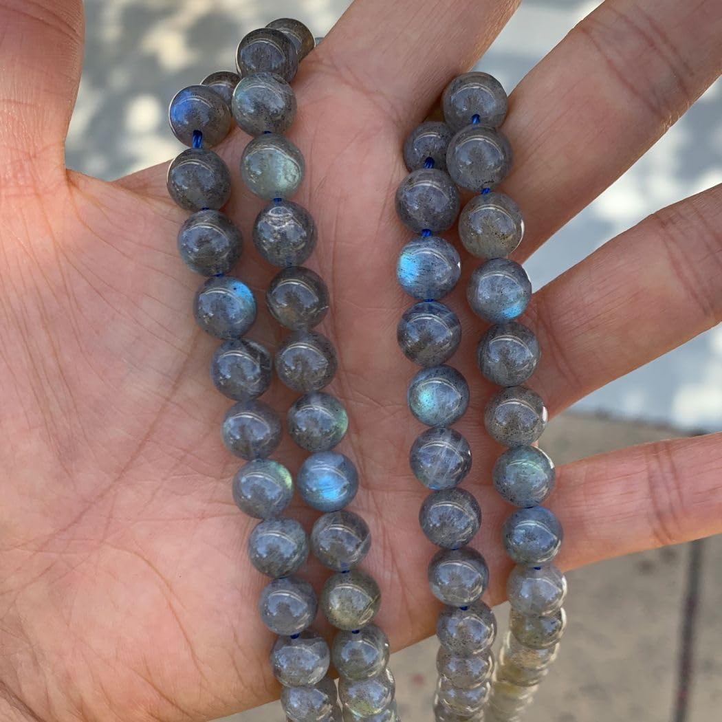 90pcs Adabele Natural Grade A+ Blue Flash Labradorite Healing Gemstone 4mm (0.16 inch) Small Round Beads Gem Stone Spacer for Jewelry Making GY33-4