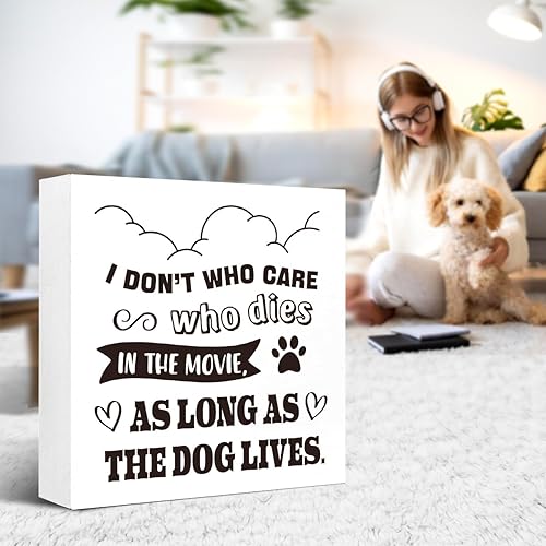 Miniatura 6 de LVQHI Letrero decorativo con diseño de huellas de perro con texto en inglés "I Funny Pet Dog Footprint", "Don't Who Care Who Dies in the Movie As