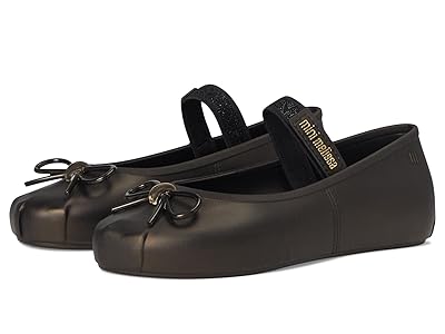 Mini Melissa Mini Sophie (Little Kid/Big Kid) Girls Shoes Metallic Black : 3 Little Kid M, Synthetic
