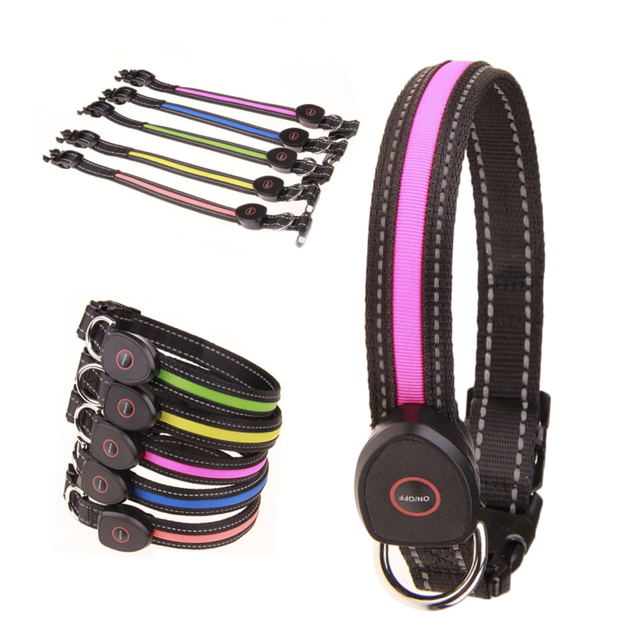 FRCOLOR 3 Pz Collare Lampeggiante Per Animali Domestici Collana a Led Per Animali Domestici Collare Per Cani Per i a Led Anello Della Catena Addebitabile