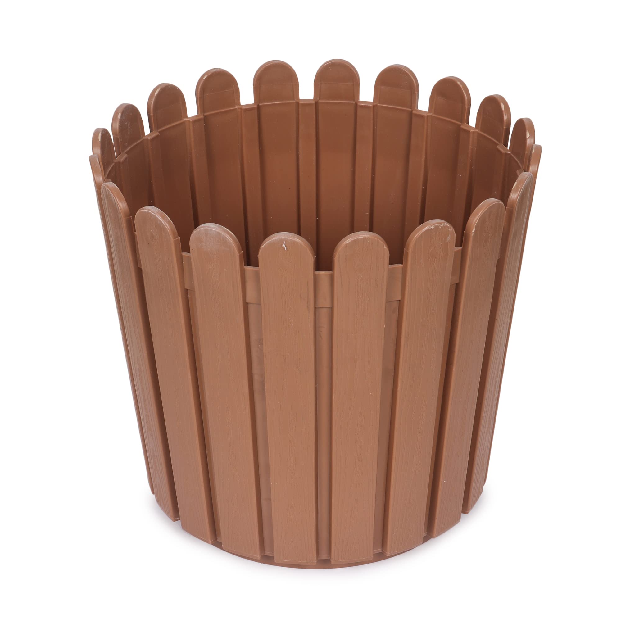 PFLEGE Planter Pot,Fence Flower Pots,Plastic,Round (10 Inch, Brown) (B0C5JS1WMS) Amazon Price History, Amazon Price Tracker