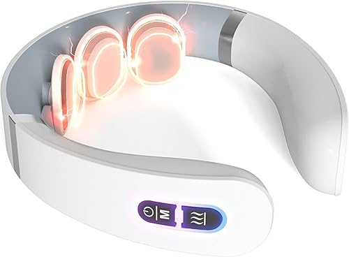 Masajeador de cuello con calor, dispositivo de masaje cervical inalámbrico, 9 modos y 50 de intensidad, masaje con temporizadores ajustables