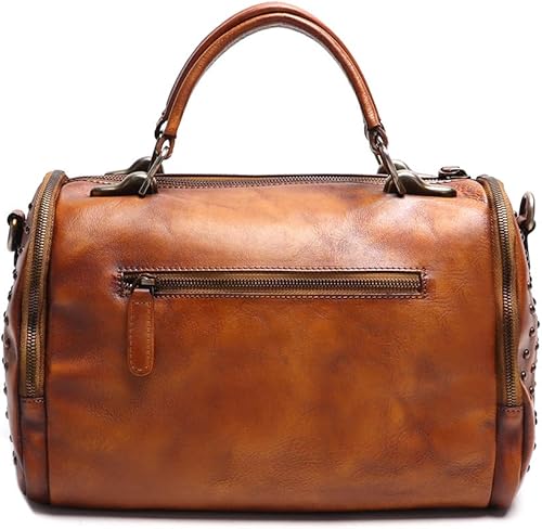 Miniatura 3 de Monederos y bolsos de cuero genuino para mujer, estilo vintage, hechos a mano, de cuero, con asa superior, bolso cruzado