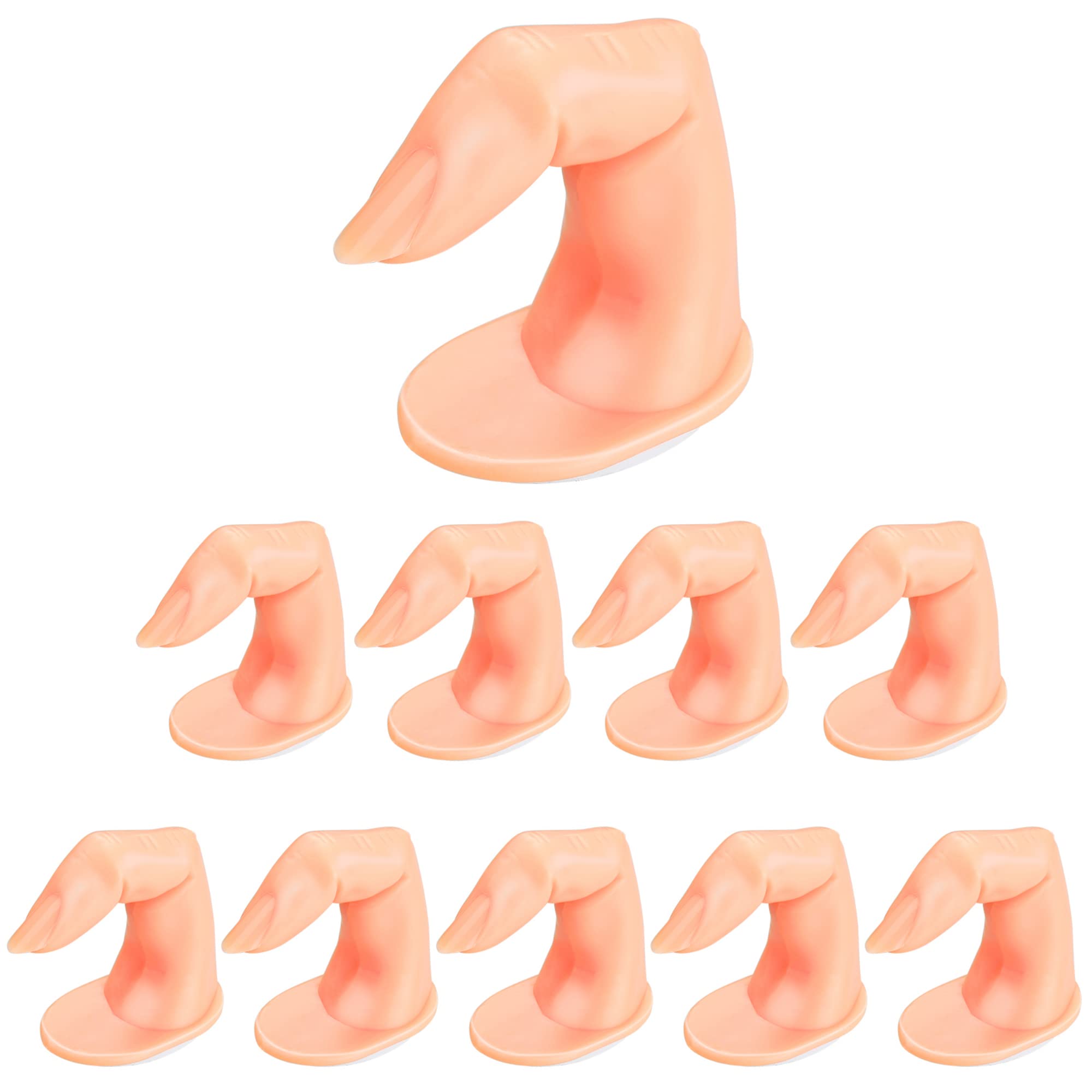 Mudder 10 Pieces Mini Practice Fingers Acrylic Nails, DIY Nail Art Training Fingers, Plastic Nails Display Decoration Tools Training Finger for
