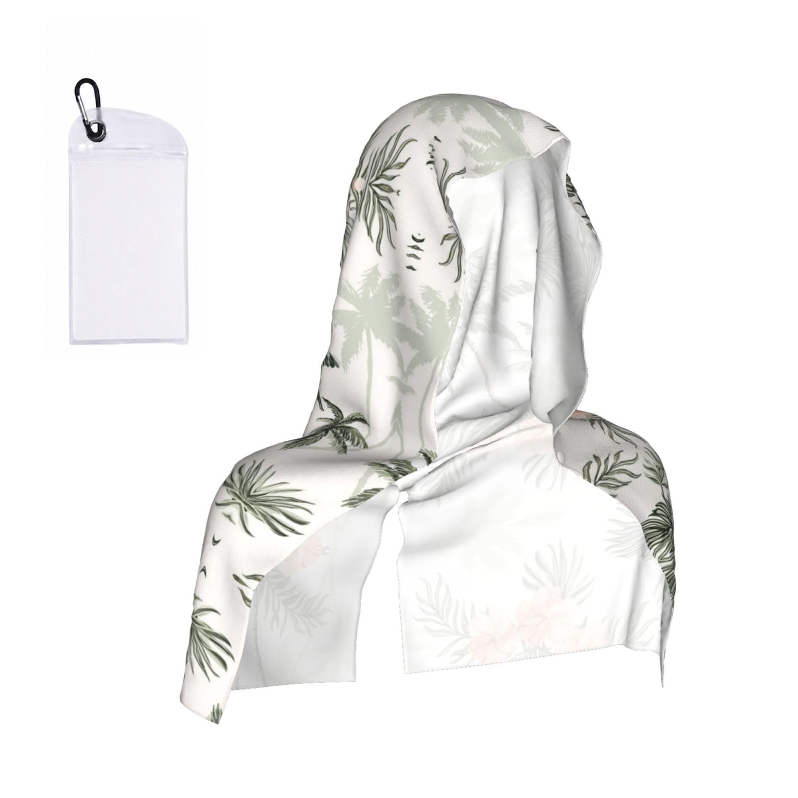 ESNAIUVCD Tropical Palm Trees Print Multifunctional Cooling Hoodie Bandana Portable Sweat Absorbing Design For Beach Workouts Exercise Heat Relief Accessories