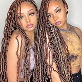 Xtrend 6 Packs New Faux Locks Crochet Hair of Synthetic Hair 18 Inch Soft Dreadlock Hair Extensions Most Natural Crochet Twist Braids Hair Extend For Woman 21Strands 30#