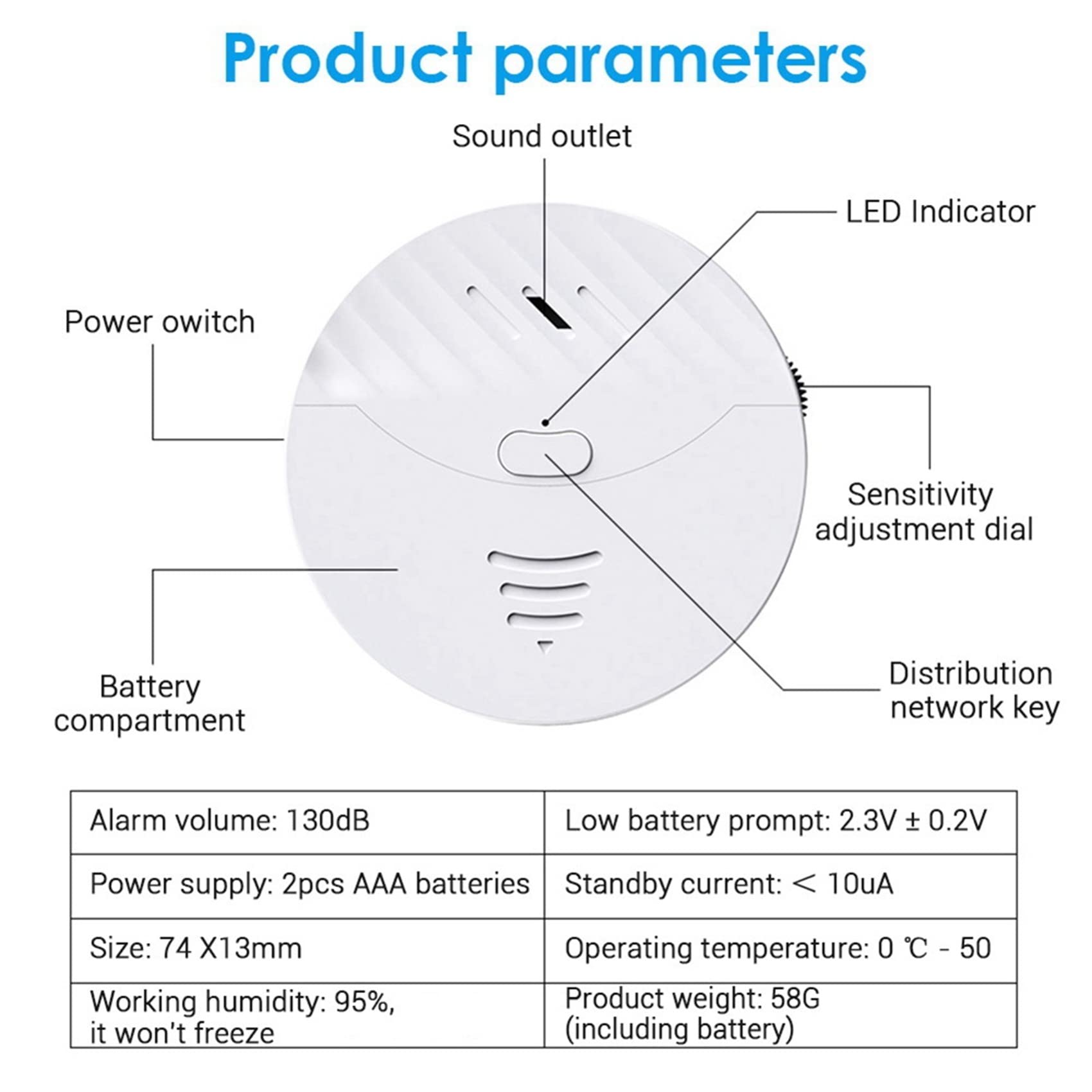 3 x Tuya inteligentny alarm WiFi, czujnik wibracji drzwi i okien, alarm ochrony bezpieczeństwa, działa z Alexa, Smart Life (biały)