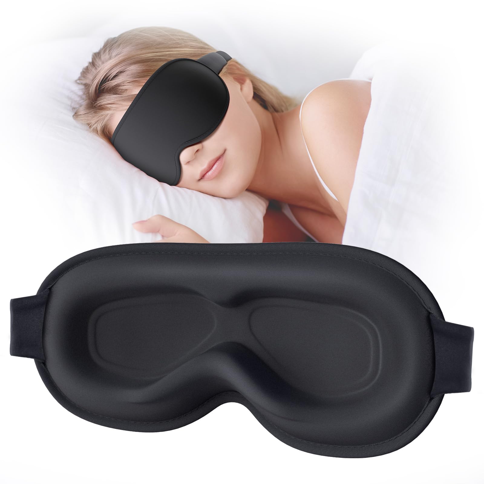 Sleep Mask EVA BELLE Sleep Masks for Men Women Zero Eye Pressure 3D Sleeping Mask 100 Light Blocking