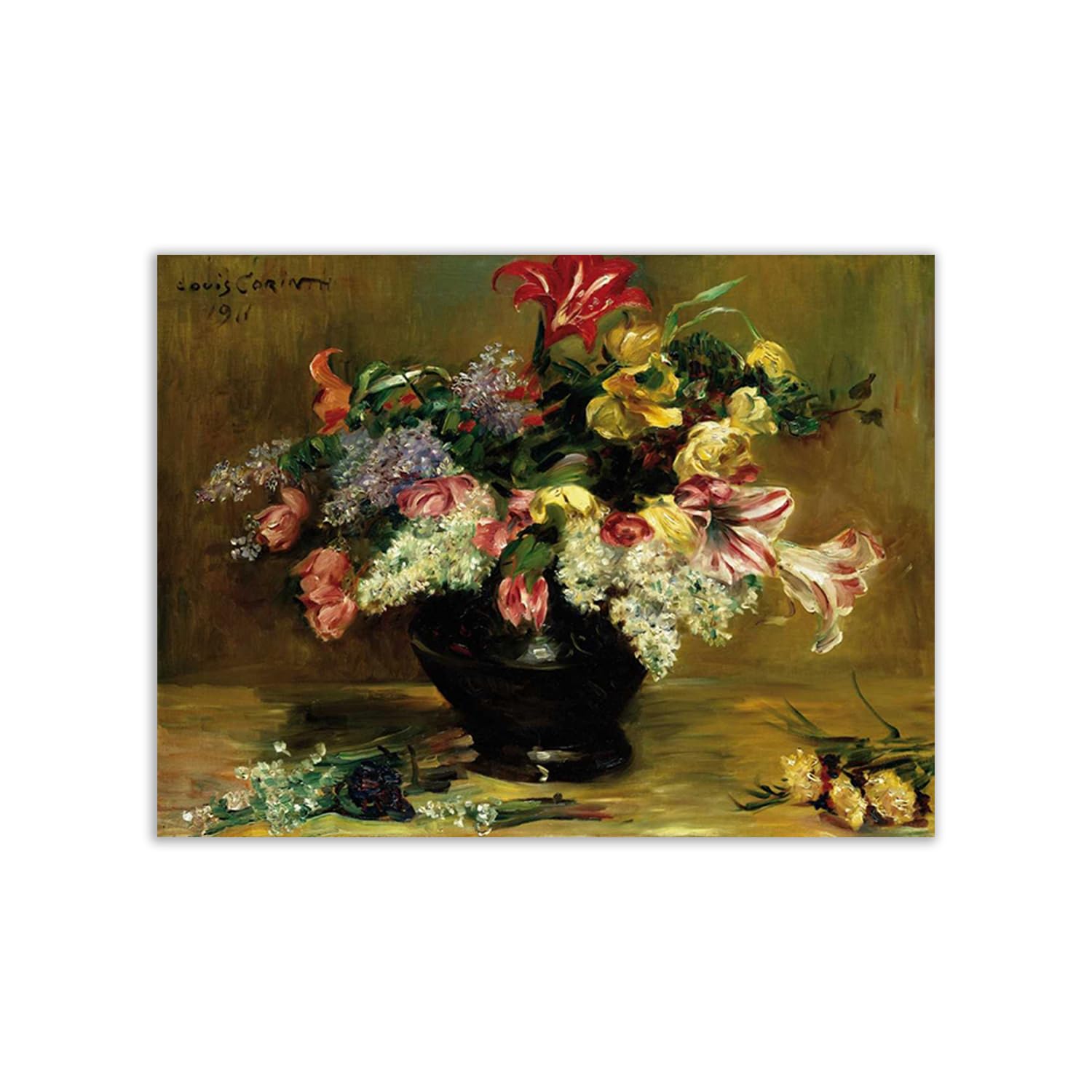 Poster Louis F. Berneker Amaryllis fleurs impression d'art grand format 100x75 cm