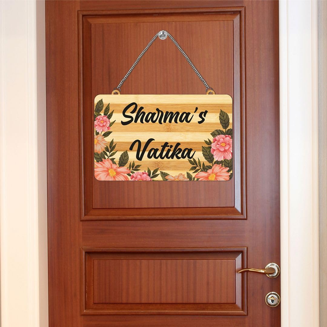 CVANU Customized Wooden Name Plate for Home Entrance Multicolour Size(10.5x18inch)_C1 — Amazon image 4