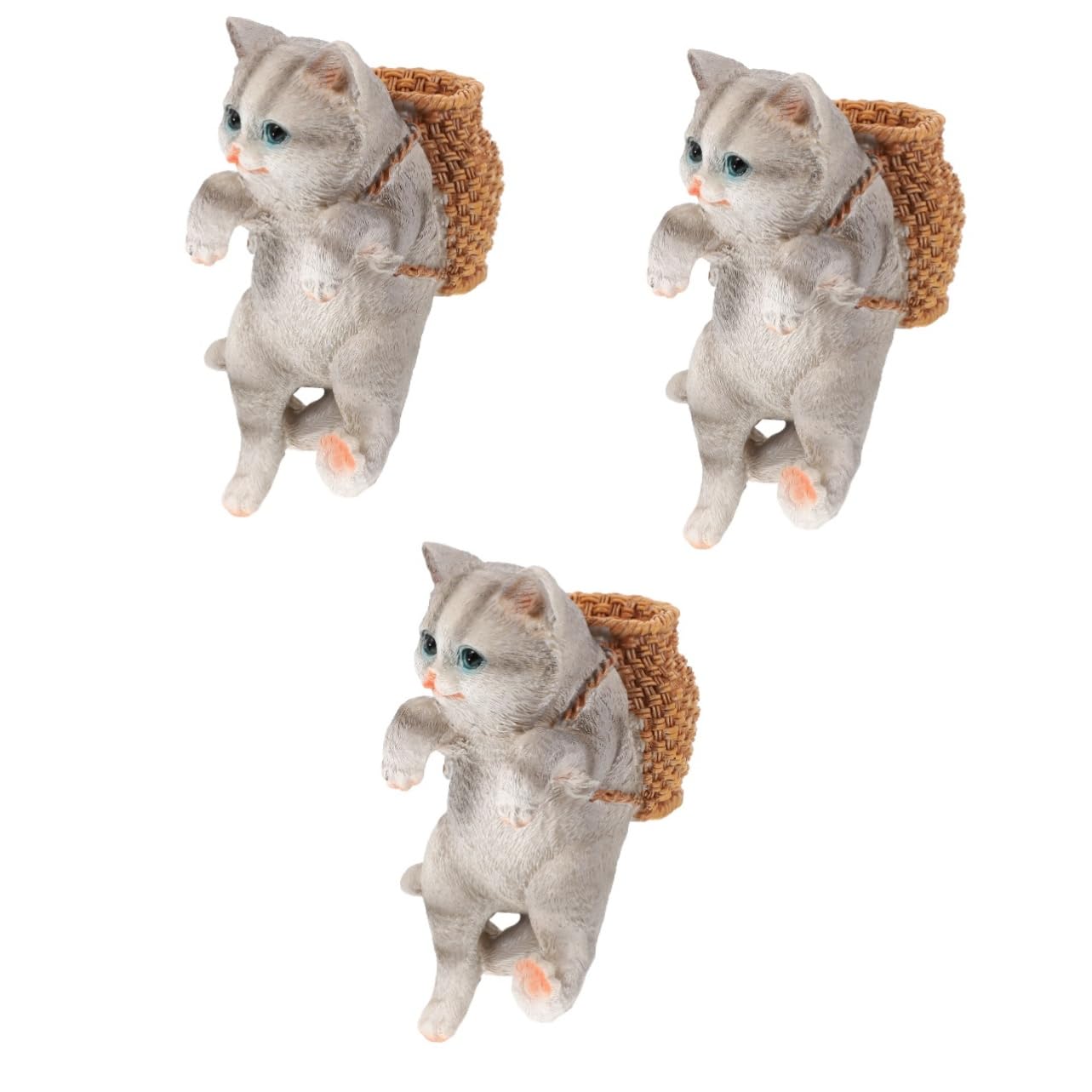 Happyyami 3piezas Figurita De Gato Colgante para Acuario Adorno Decorativo De Pequeño para Peceras Accesorio De Acuario Modelo De Gato Simulado