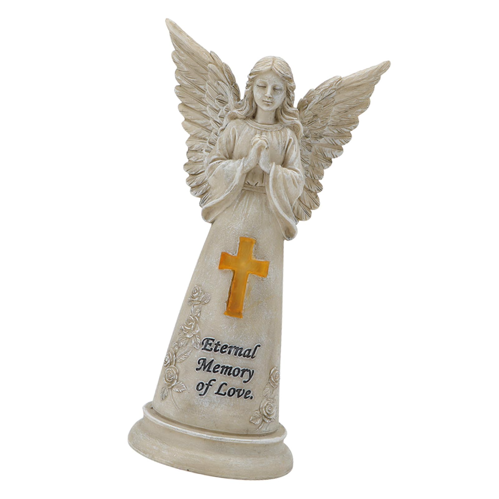 Anges de prière en sculpture commémorative lumineuse pour extérieur