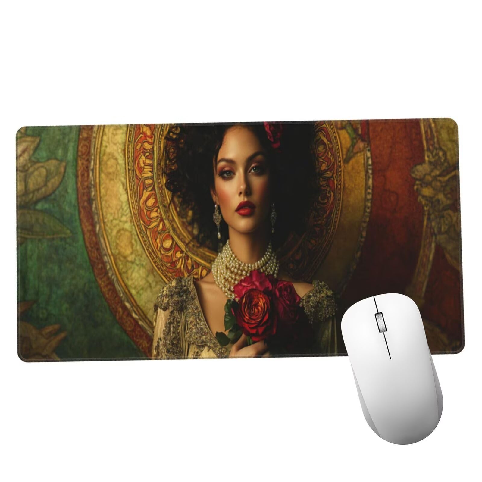 Podkładka pod mysz Księżniczka 1600x800x3mm XXL podkładka pod mysz z antypoślizgową gumową podstawą, akcesoria do gier różowe, prezenty na komputer dla graczy, podkładka pod mysz do gier poprawia