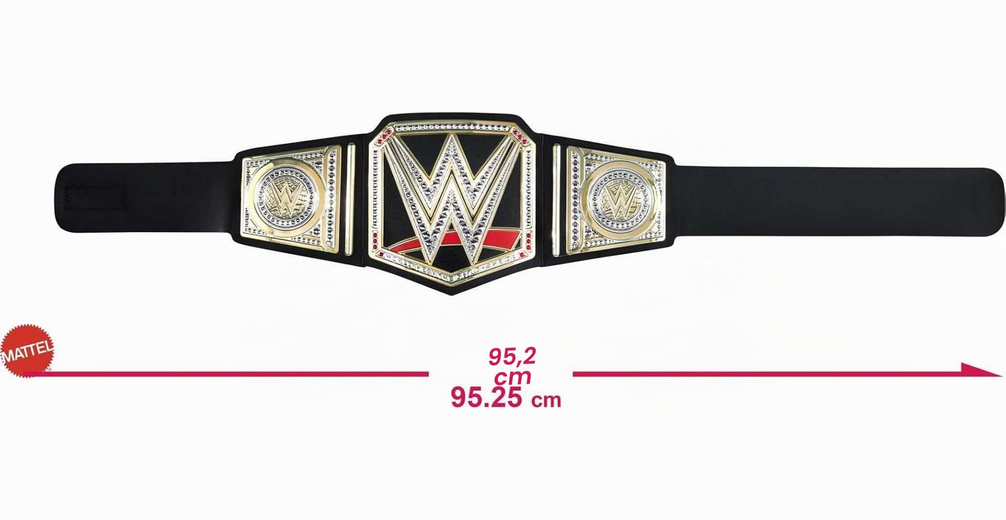 Mattel WWE Championship - Cinturón de título para niños, estilo auténtico con cinturón ajustable a partir de 6 años