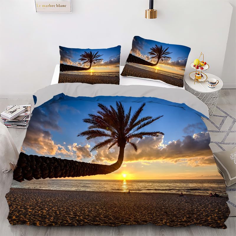 Housse de couette 220x240 plage bleue pour une décoration d'anniversaire