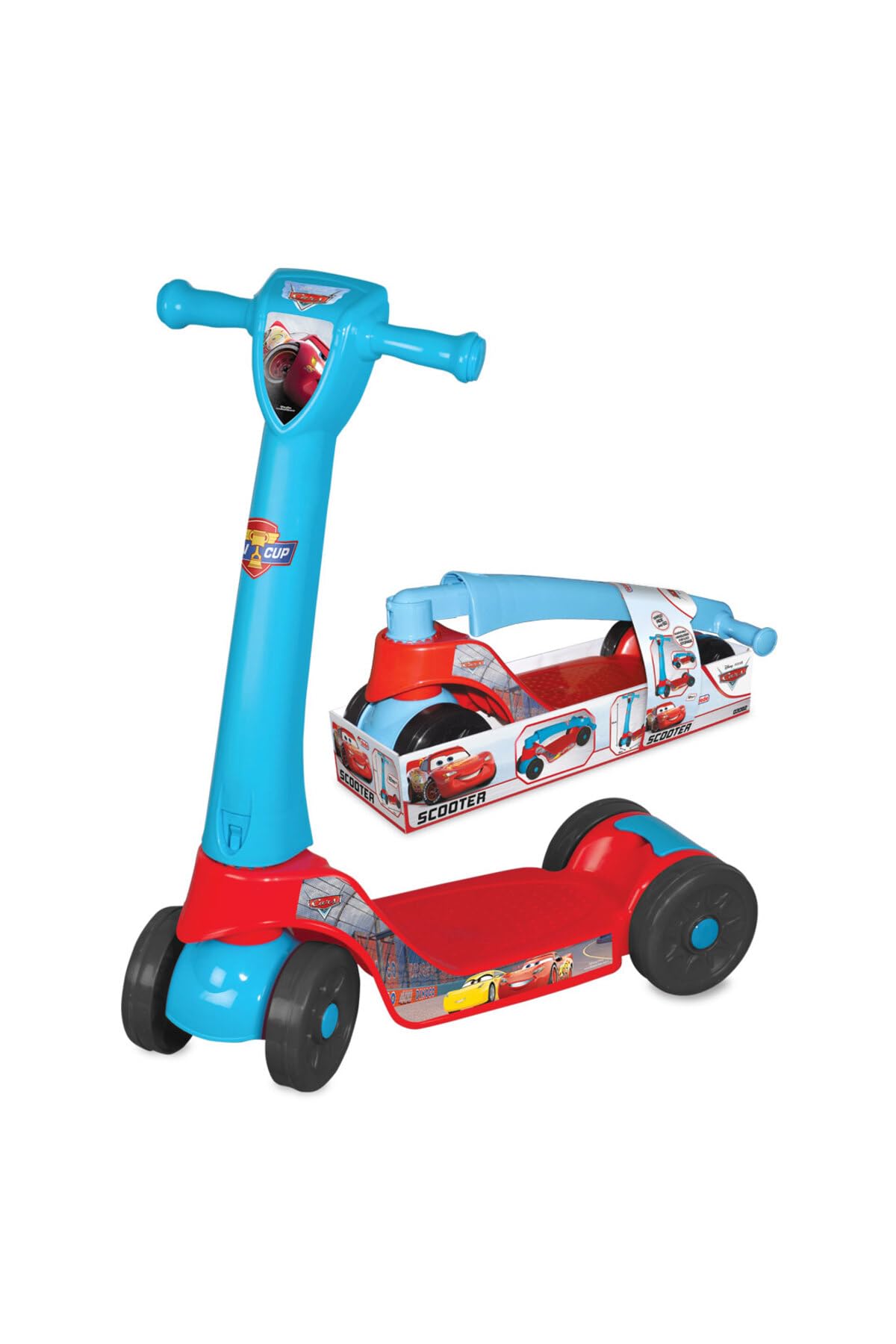 Dede Cars Scooter, 4 Tekerlek, 54.5 x 17 x 25.5 cm, +1 Yaş için, Arabalar