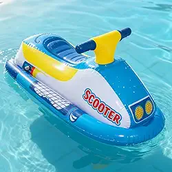Bóia Inflável Infantil para Piscina Estilo Jet Ski/Scooter 91x51 cm, Diversão de Verão, Uso Infantil, Para Praia e Piscina, Fácil de Transportar e Guardar