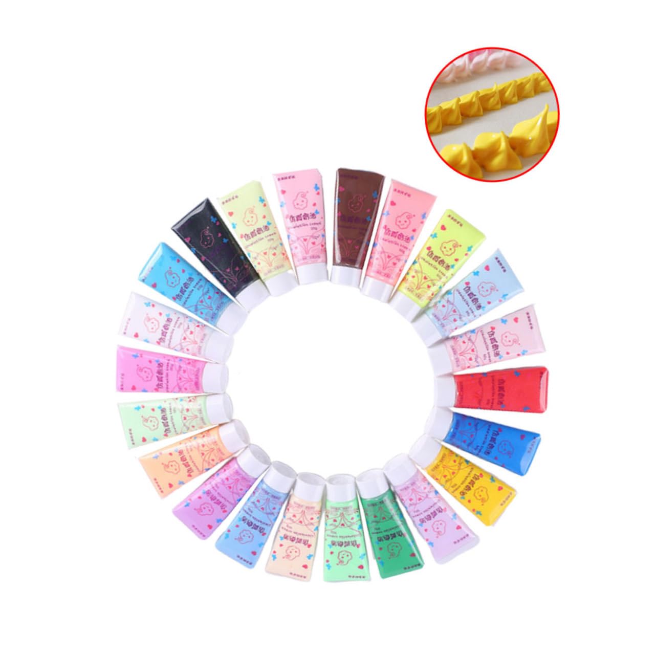 22 Pcs Simulation Cream Glue Each Safe Material DIY Phone Case Decor Craft Kit with Dual Nozzle for Pattern Making Paste for Handmade Embellishments Random Color