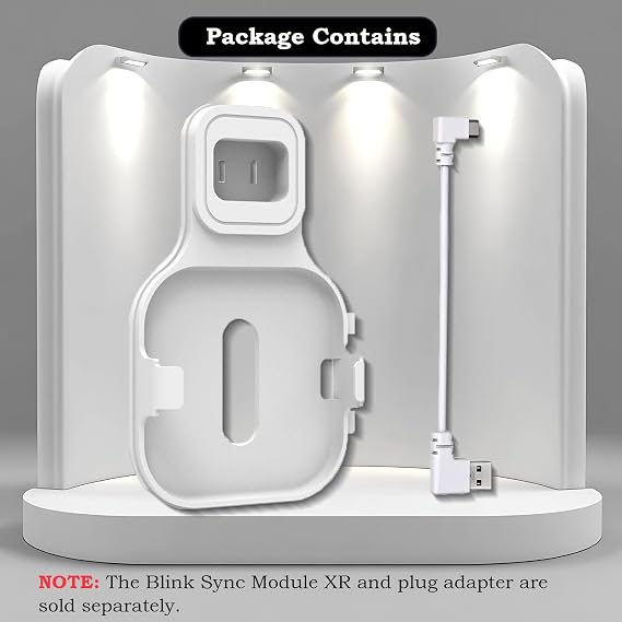 Outlet Wall Mount for Blink Sync Module XR, Space Saving Mounting Bracket Holder Compatible with Blink Security System, All-New Blink Sync Module XR Mount with Short Cable