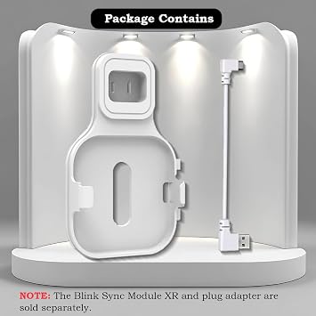 Outlet Wall Mount for Blink Sync Module XR, Space Saving Mounting Bracket Holder Compatible with Blink Security System, All-New Blink Sync Module XR Mount with Short Cable