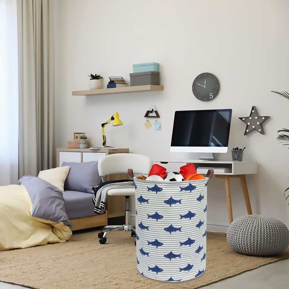Panier à Linge Rond En Tissu/feutre – Pliable – Pour Bébé Ou Rangement