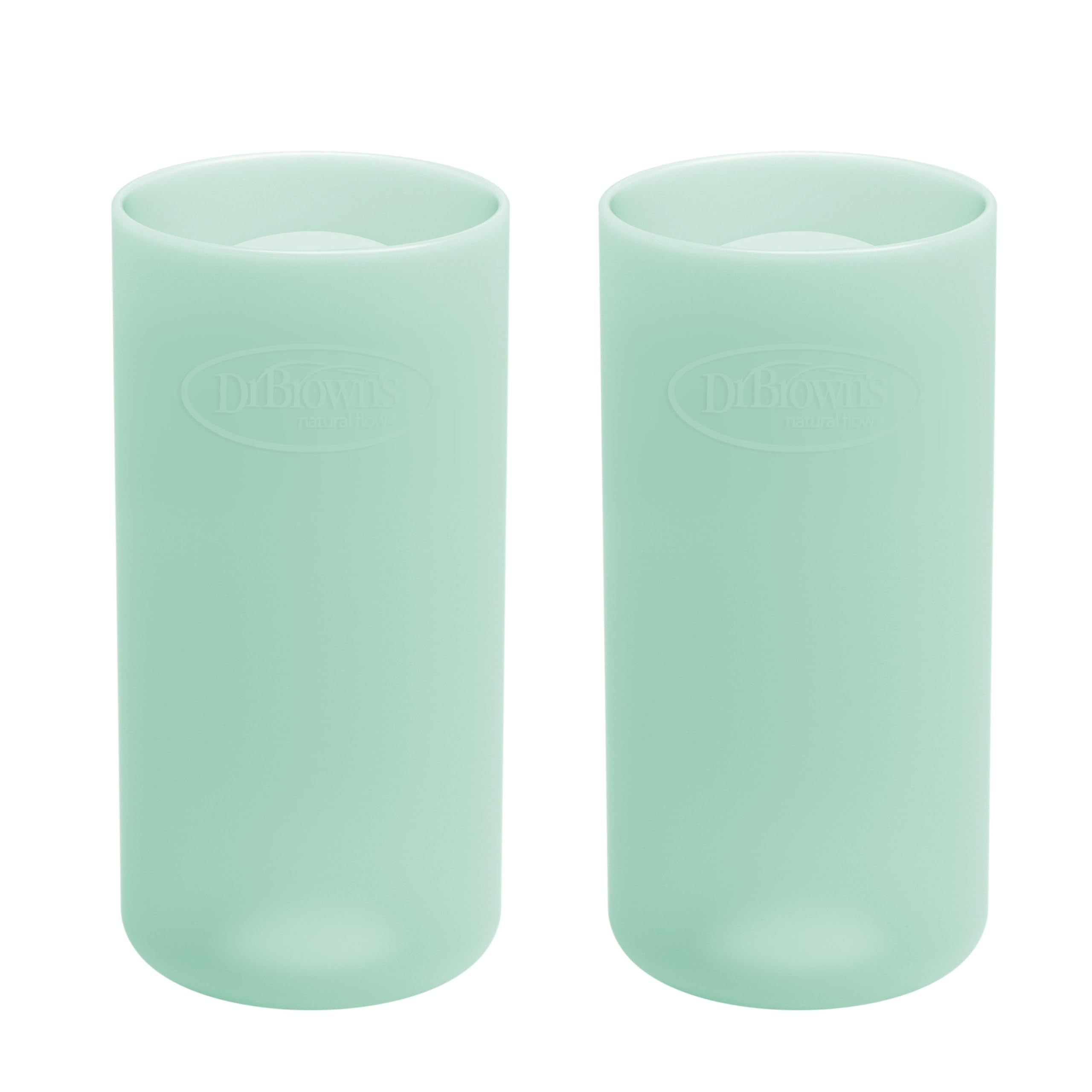Dr. Brown's Options+ Narrow Glass Bottle Sleeves, 100% Silicone, Mint, BPA-Free, 8 oz, 2-Pack