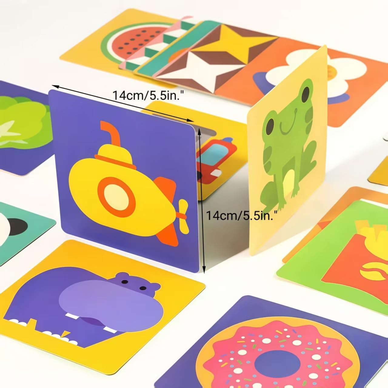 Vndnsy Toddler Baby Flashcards, Newborn Essentials Sensory Toys Cards, 80 PCS 160 Page Toddler Learning Cards, for Newborn 0-3-6-12-36 Months Baby Infant Gift - Image 3