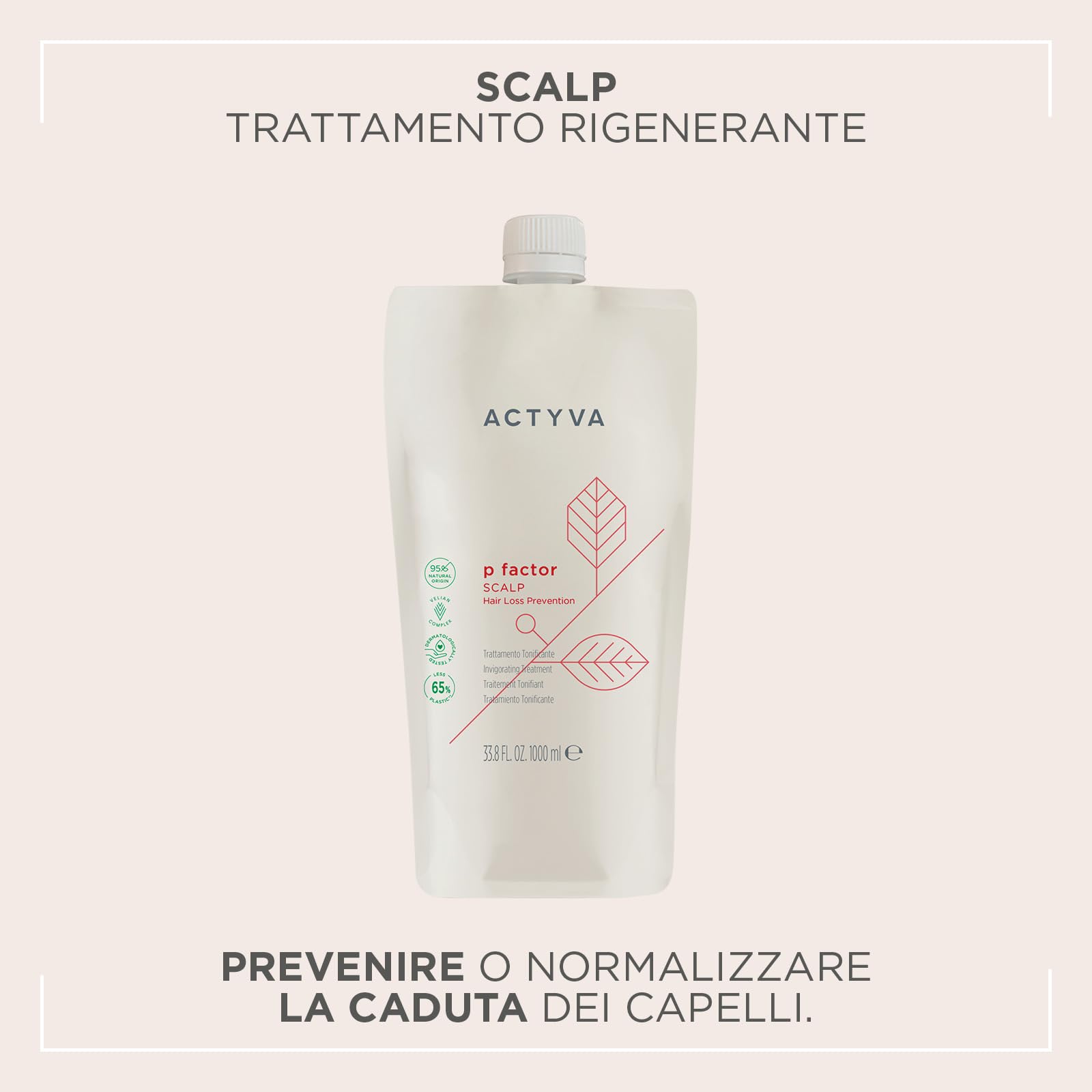 Actyva P Factor Scalp regenerująca i kojąca pielęgnacja włosów z olejkiem migdałowym i aloesowym – 1000 ml