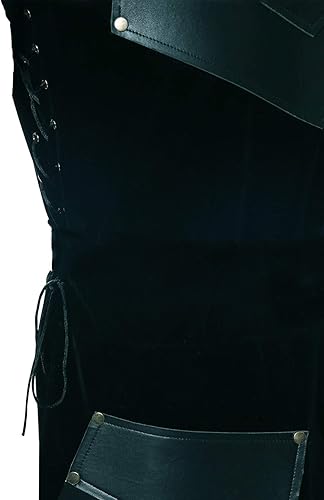 Miniatura 6 de Chaleco victoriano medieval para hombre, chaleco renacentista sin mangas, Estilo negro