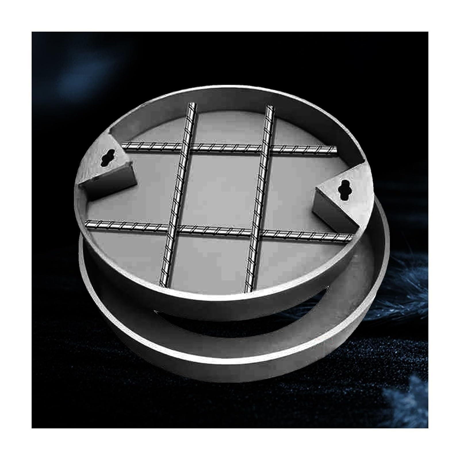 Manhole Covers, Round Manhole Cover and Frame，Made of 304 Stainless Steel, Suitable for Multiple Scenarios(80 * 80 * 5cm/31.4 * 31.4 * 1.96in)
