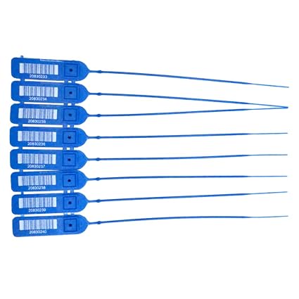 Blue Pull-Tight Barcode Security Seals 8'', 1,000 Seals