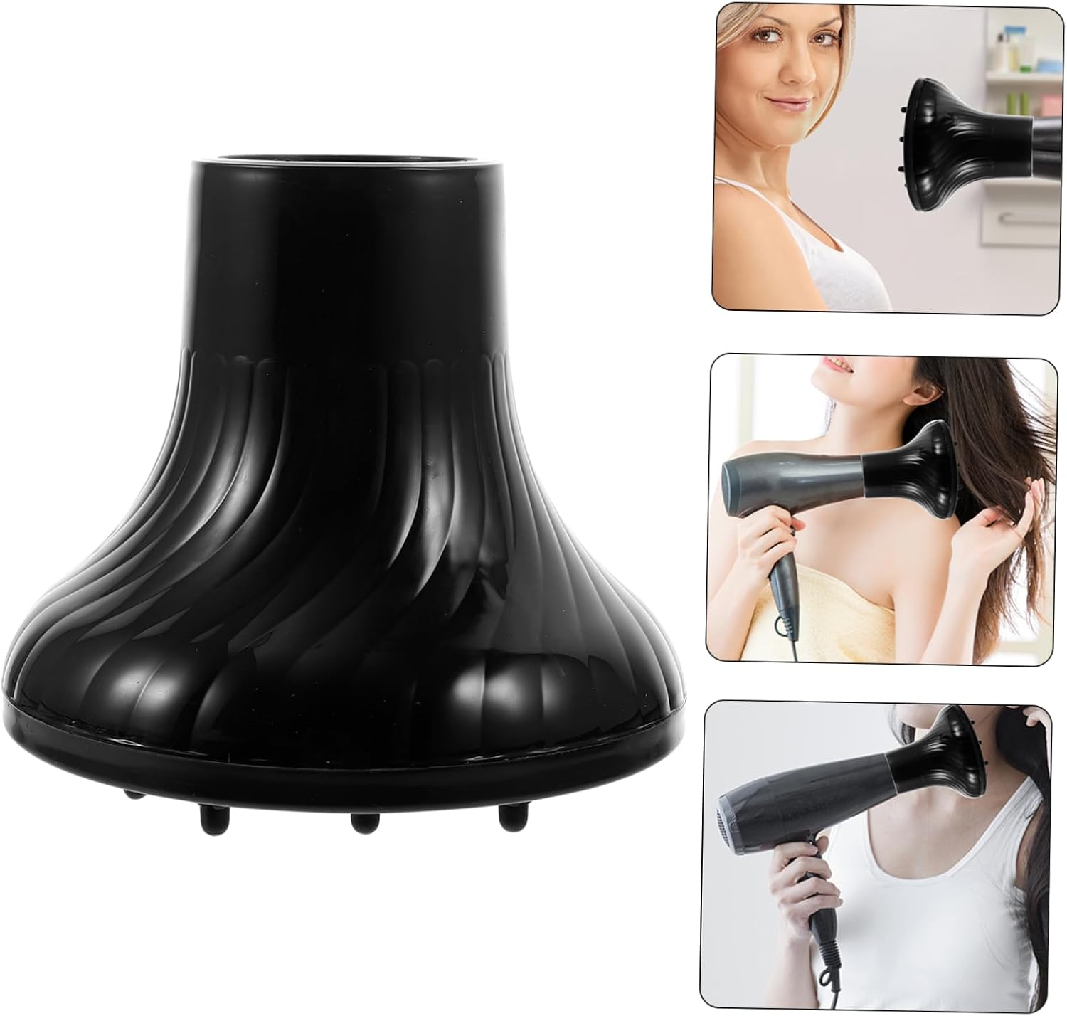 2pcs 360° Airflow Hair Diffuser Professional Blow Dryer Attachment Hair Dryer Nozzle Diffuser Tool Easy to Install