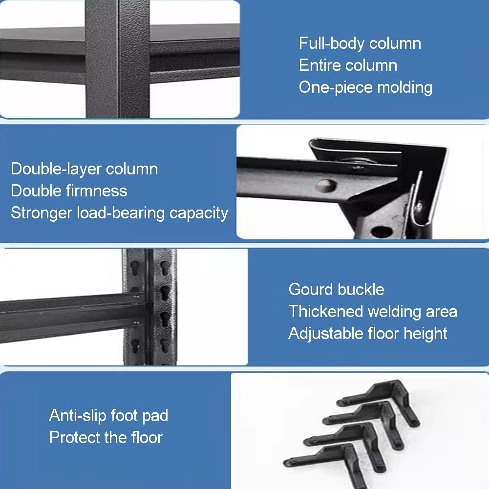 Scaffali regolabili in metallo resistente, a 4 ripiani, per cucina, ufficio e garage, soluzione di nizzazione robusta e versatile e durevole per la casa e lo spazio di lavoro