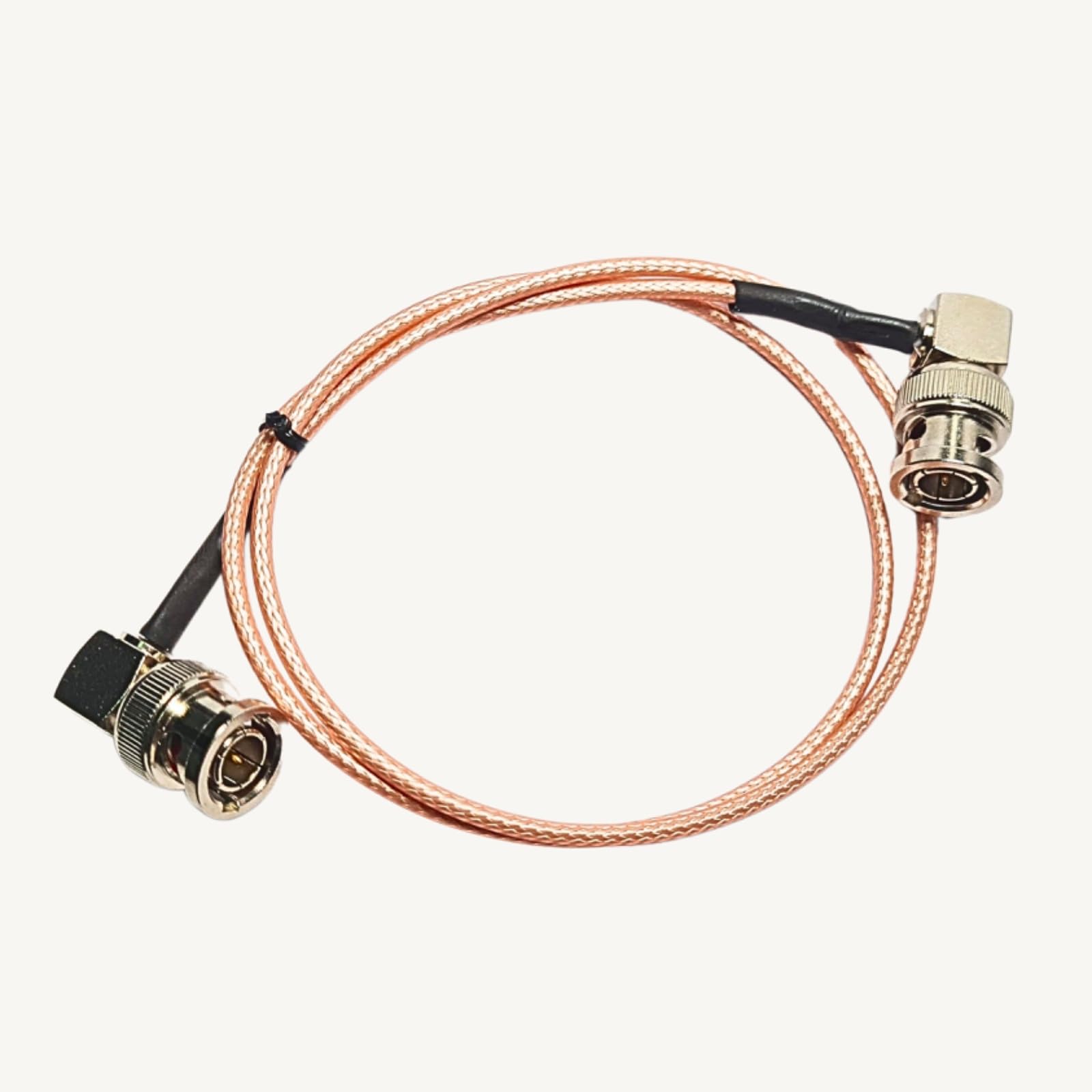 P PLUS BNC Cable Male (Right Angle) To BNC Male (Right Angle) 75ohm with 4K Golden Coaxial Cable RG316 (1 Feet)