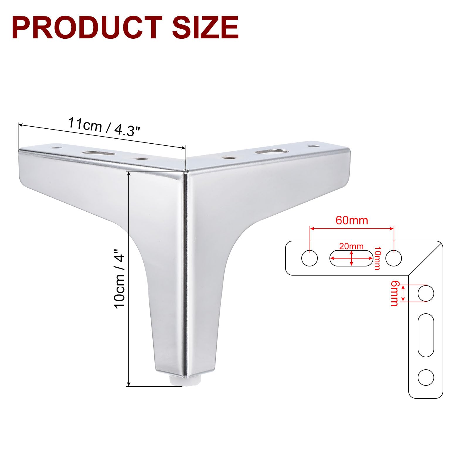 PATIKIL Metal Furniture Legs 4 Inch - Image 2