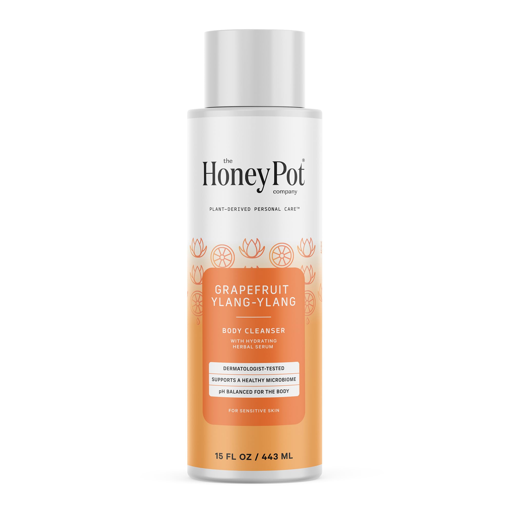 The Honey Pot Company - Body Wash for Women - Grapefruit Ylang Ylang Hydrating Body Cleanser - Moisturize & Cleanse Skin - Free of Parabens & Sulfates