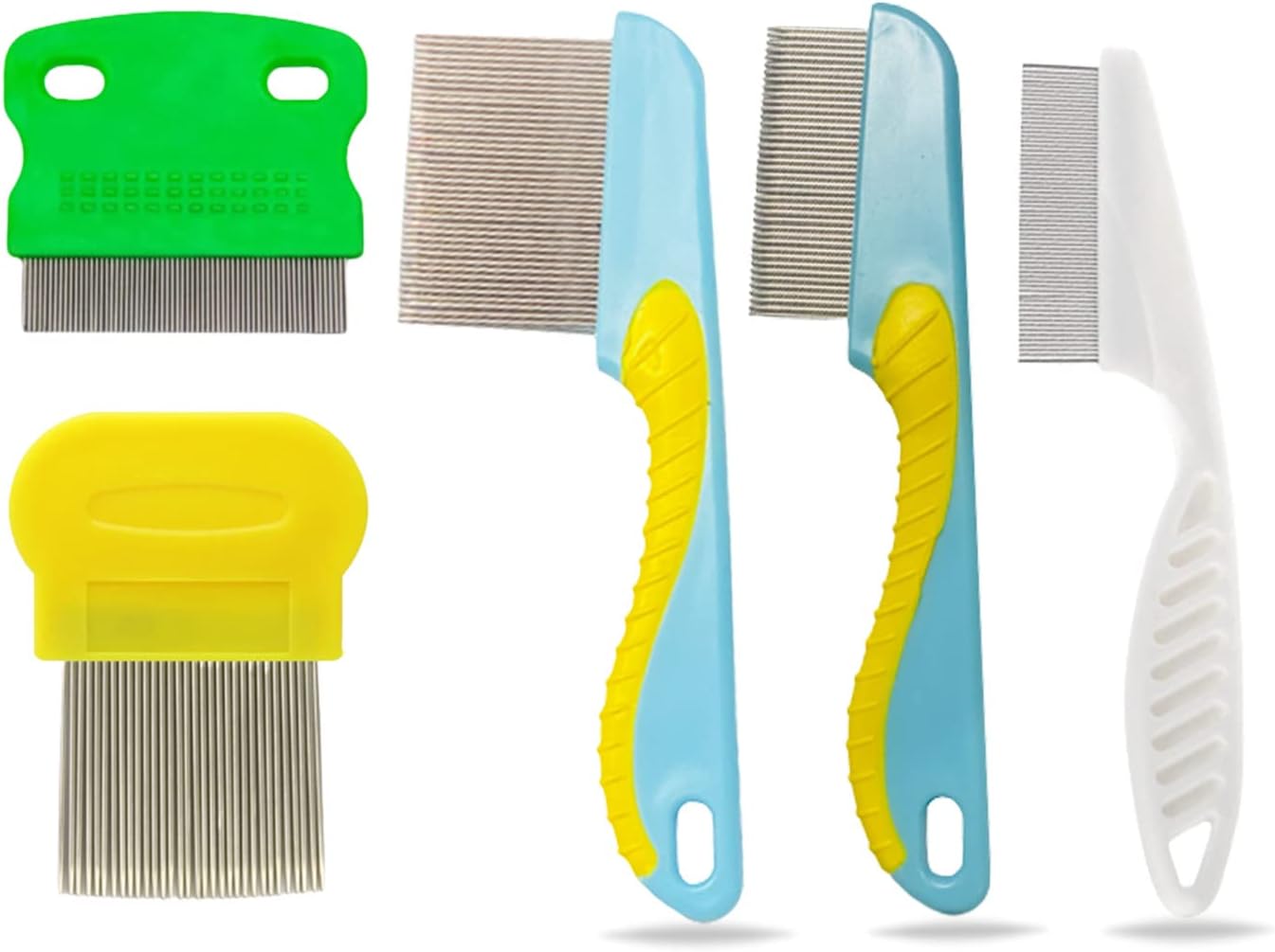 55 TRENDS5 Pieces Hair Nit Combs Remove Head Nits Fine Stainless Steel Teeth Head Nit Comb For Pets Kids And Adults