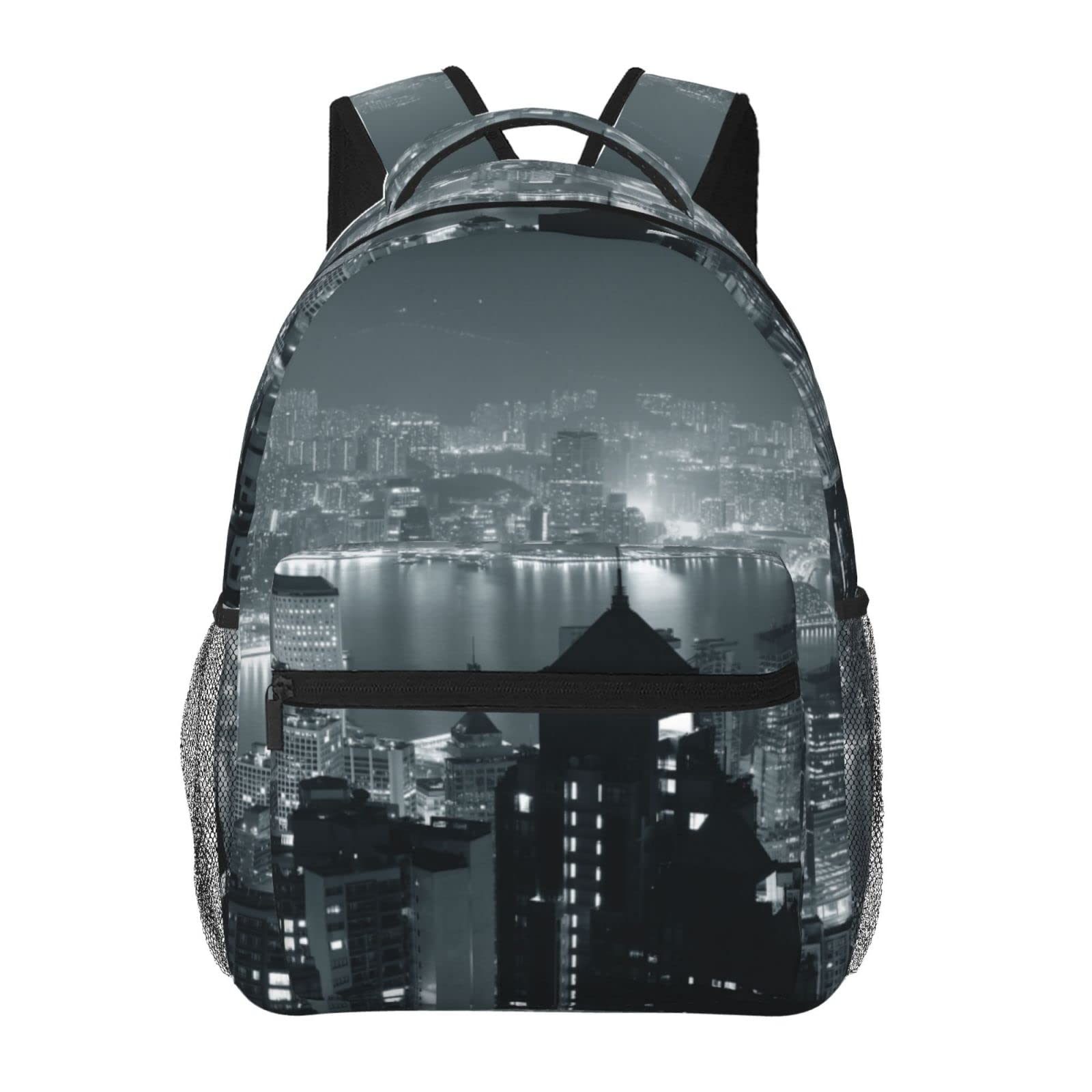 Grand sac à dos décontracté noir taille unique avec compartiment ordinateur