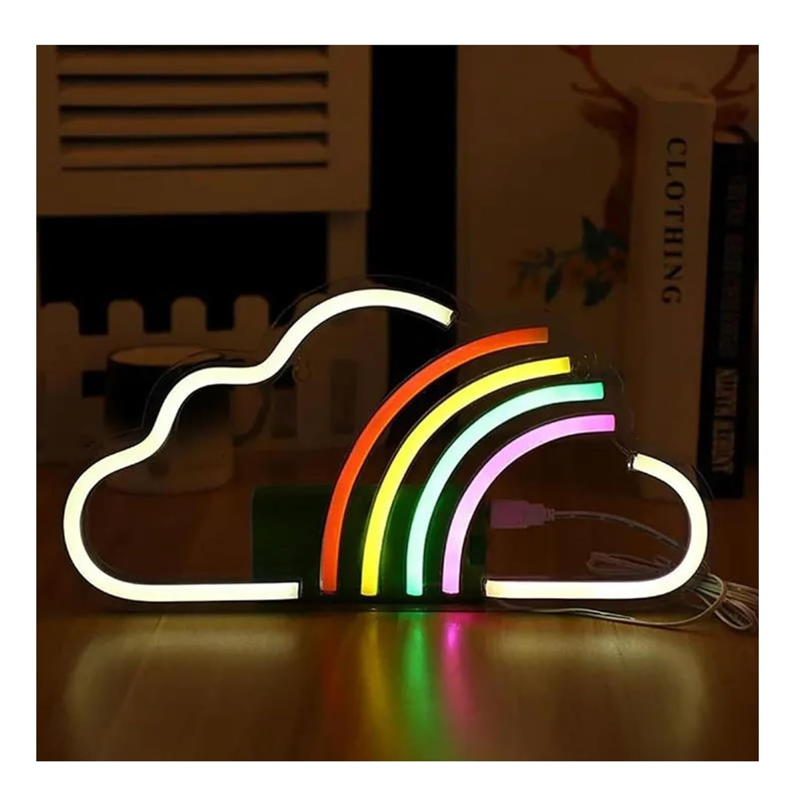 Aextroi neon Lights Sign Neon Sign for Rainbow Shaped,Lamp for Party and Holiday Decoration(Neon-4)