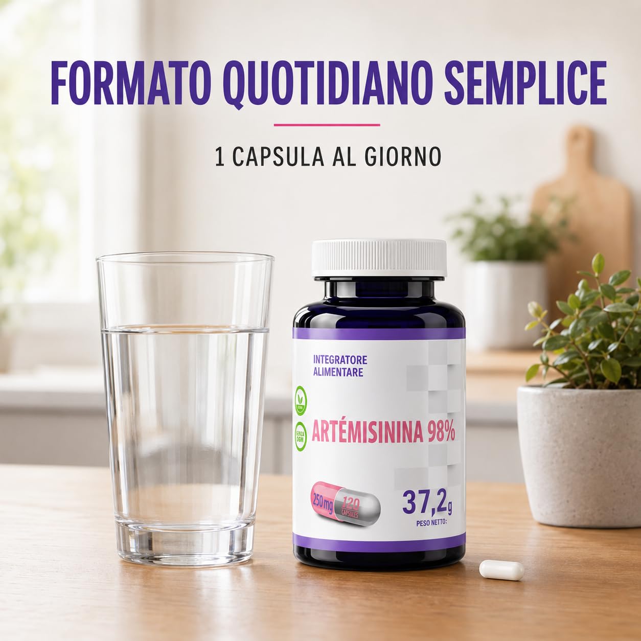 Hepatica Artemisinina | 250 mg | standardizzata al 98% | 120 capsule vegane | scorta per 4 mesi | GMP & Testato da Laboratorio Indipendente