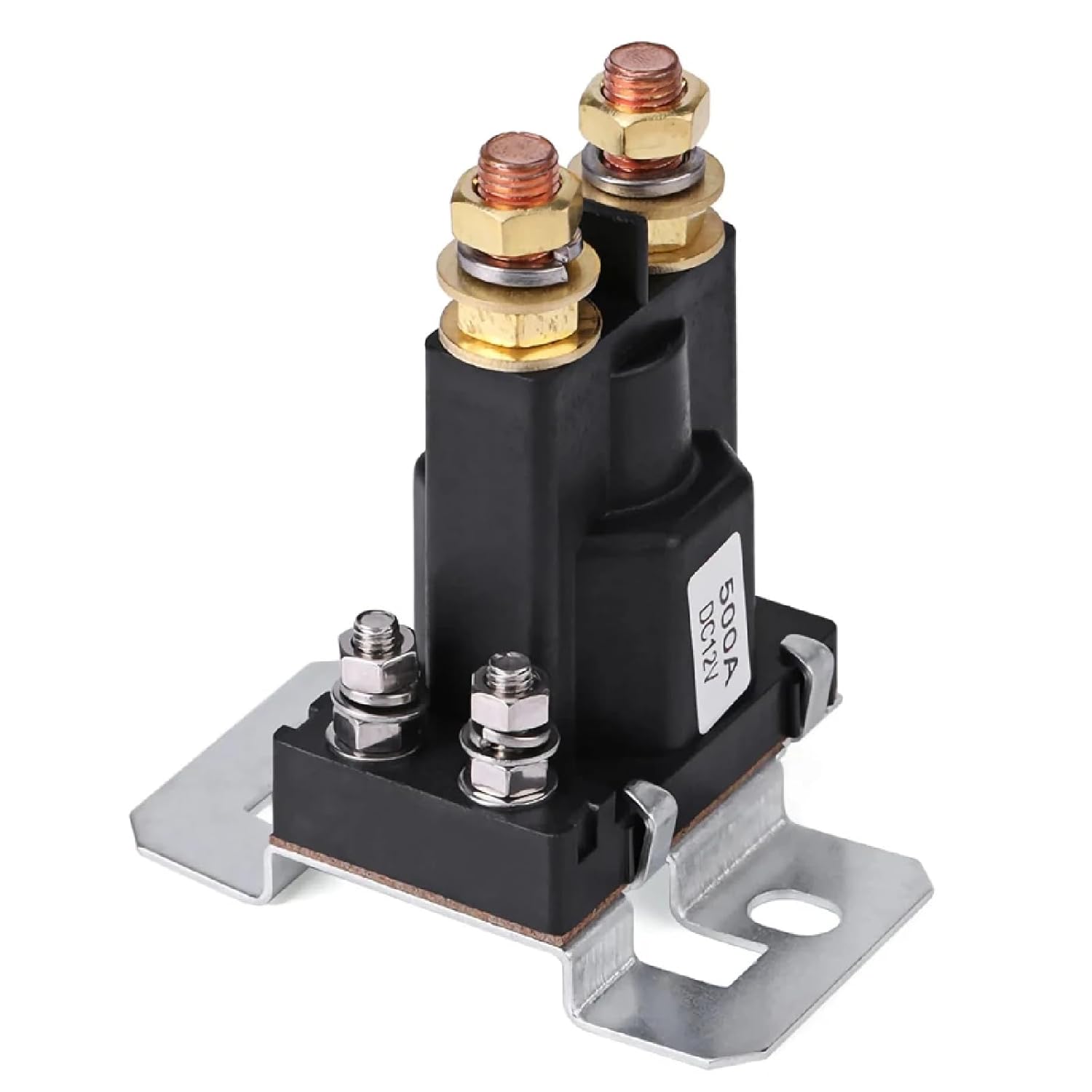 Heavy Duty 500A DC 12V SPST Auto Start Contactor Relay, High Current Starter Solenoid with Mounting Bracket for Vehicle Electrical Systems