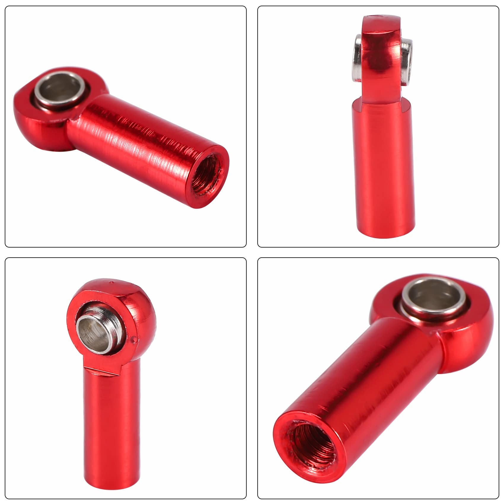 HOMEDEK 20 Pièces M3 Joint À Rotule Lien Barre Tige Joints TêTe de Rotule Biellette de Direction pour 1/10 Rc Camion Voiture Camion Rouge