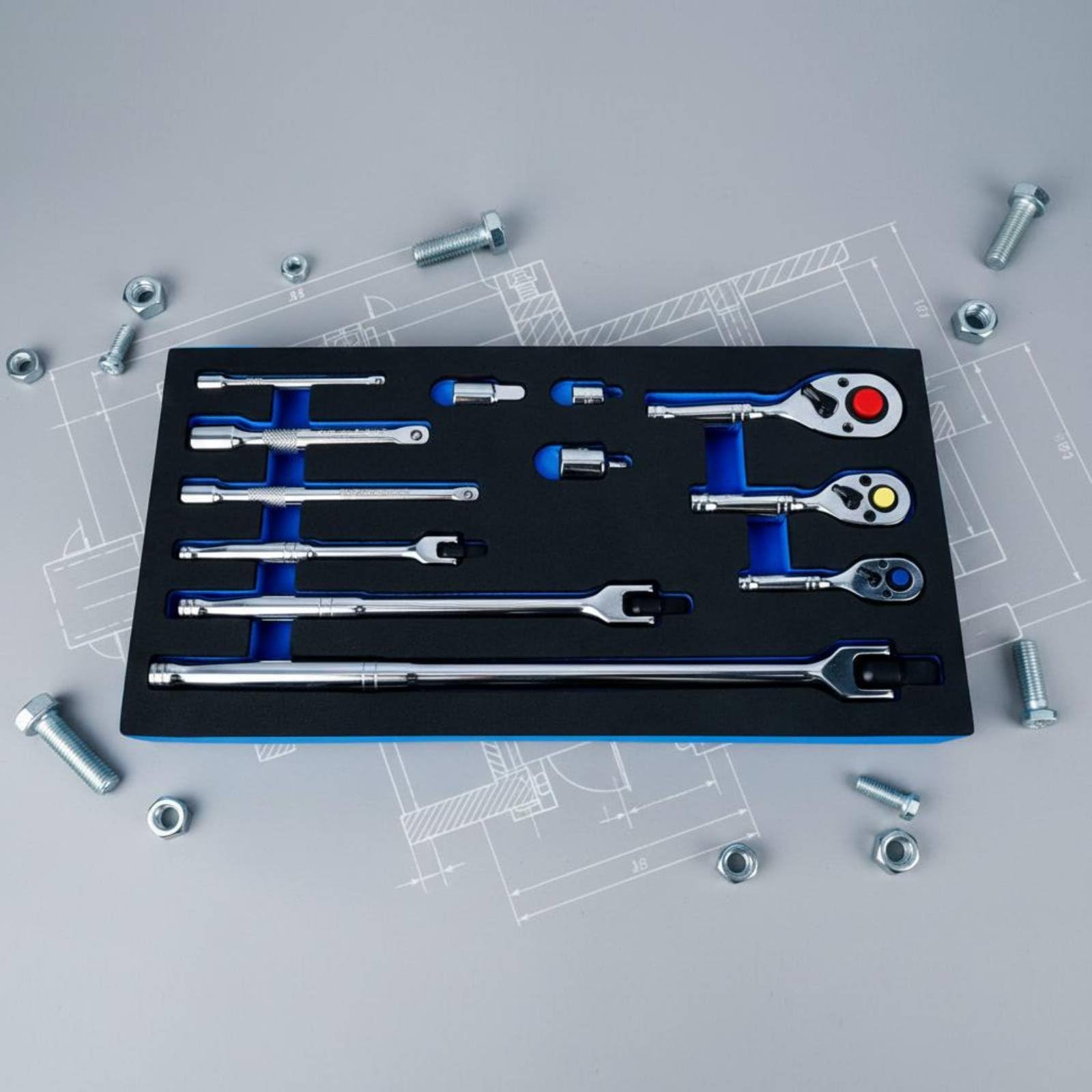 Llave de Carraca Mini con Llave de Trinquete y Juego de Vaso 72 Dientes para Incrementos Finos Acero Cromo Vanadio con Barras de Extensión y, Negro