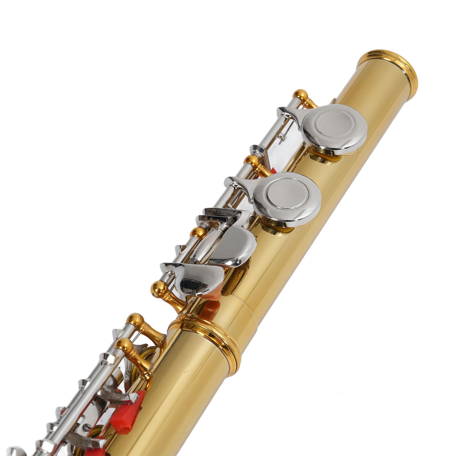 Ejoyous Flauta C de 16 Teclas, Instrumento Musical de Latón, Flauta Principiante Fácil de Tocar para Estudiantes con un Rendimiento de Sonido Superior
