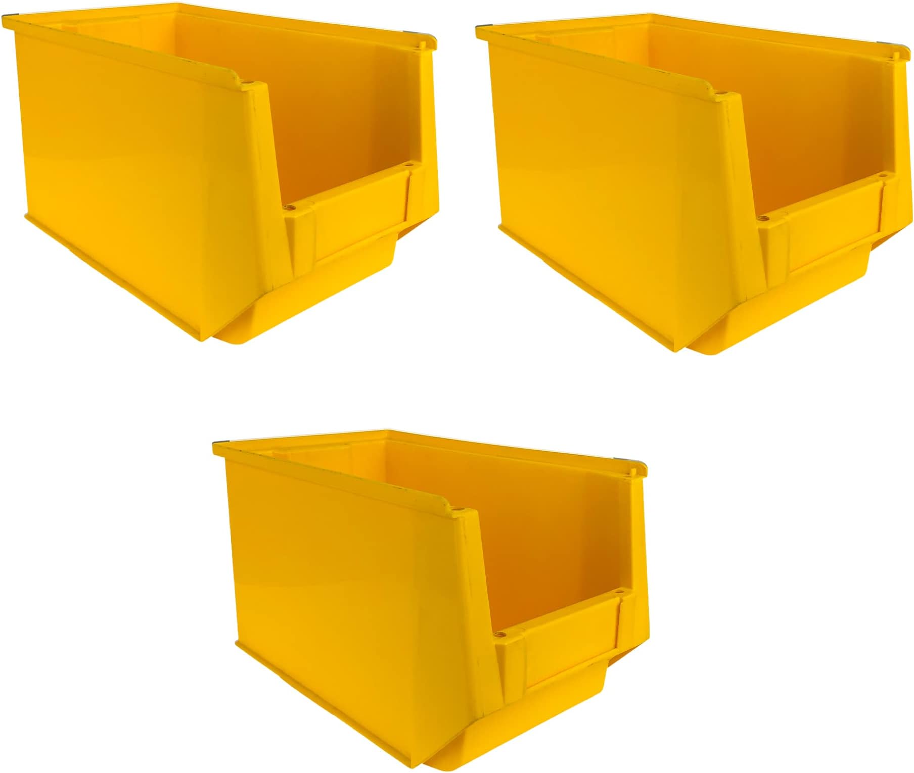 Xela Supra Conductive Bin | Screws Storage | Material Handling | Electronic Material Bin | Strong Heavy Duty Rainforced Base | 35cm X 21.5cm X 20cm, Yellow(Pack of 3)