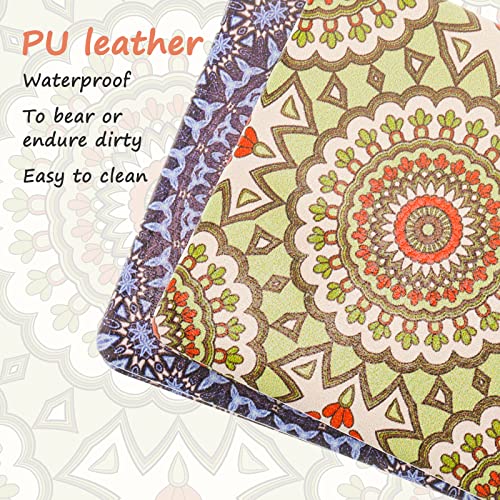 Mandala Design Pocket Mirror Mini Purse Mirror Travel Makeup Mirror Compact Mirror Beauty Magnifying Double Sides Pocket Mirror Portable Handheld Folding Pu Leather Mirror For Women Girls(6 Pieces) #TOP3