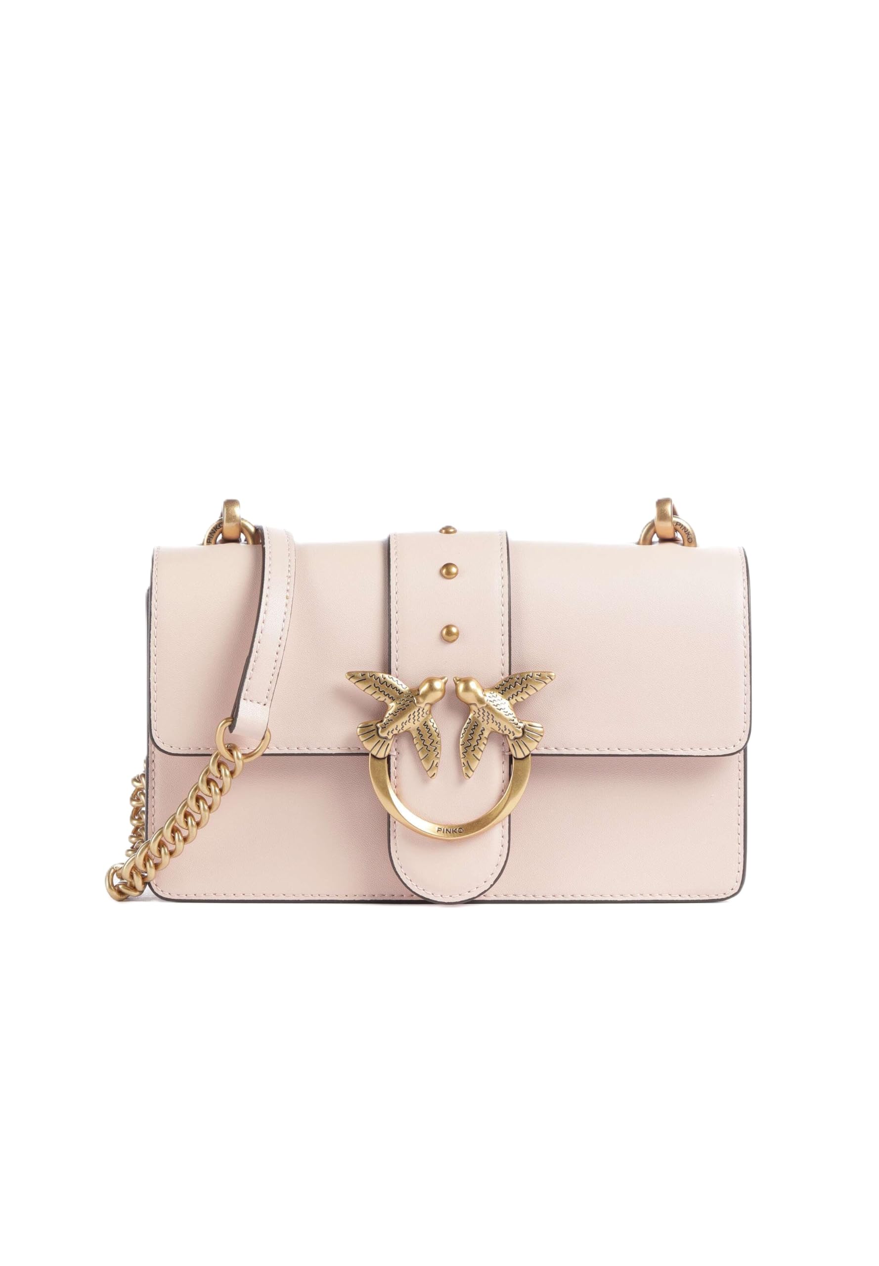 Pinko Love One Mini bolso de hombro de cuero desnudo